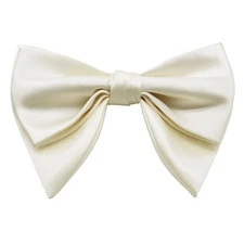 Oversized Bow Ties for Men Solid Color Pre-Tied Adjustable Bow Tie for White