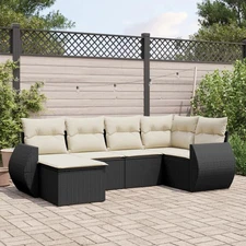 Garden Sofa Set Black PE rattan Large Modular Garden Sofa Set