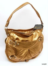 Nwt $258 B Makowsky *CLAREMONT* Hobo Shoulder Bag Handbag Tote ~Dark Gold