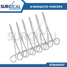 6 Mosquito Forceps 5.00" Straight German Grade Stainless Steel