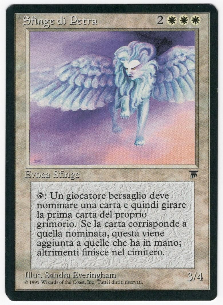 Petra Sphinx ITALIAN 1994 Legends Sfinge di Petra White Rare Creature MTG NM AZ1
