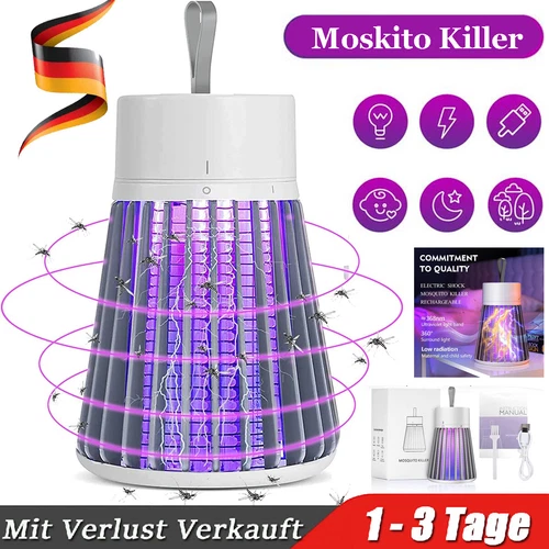 Moskito Killer UV Insektenvernichter Elektrisch LED Lampe Mückenfalle Licht AKKU