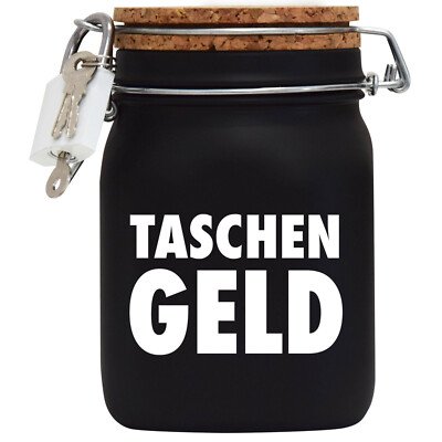 Spardose Geld Geschenk Ideen Taschen Geld Schwarz Größe L 1 Liter 