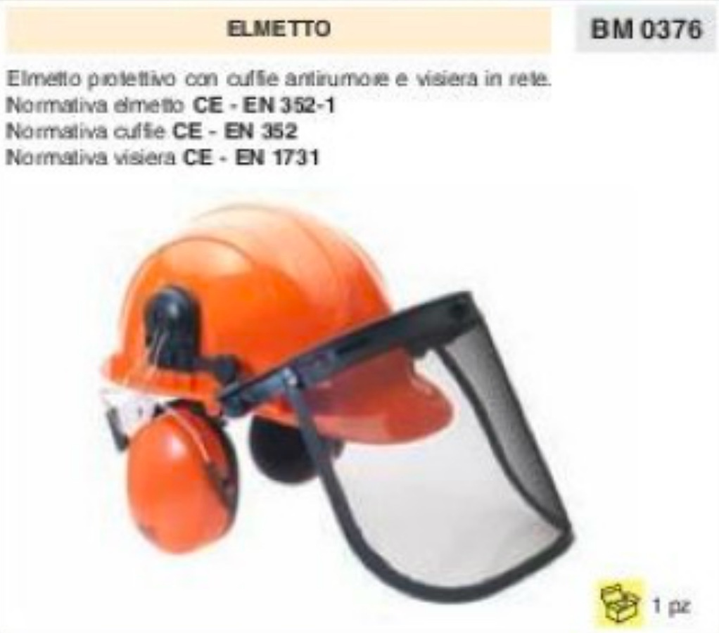 Elmetto Protettivo Professionale Omologato con Visiera e Cuffie SNR