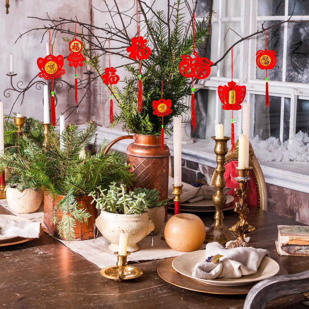 10 Pièces Pendentif à Anges Nœud Chinois, Anges Faits Main Nœuds