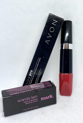 Avon Pro Color & Gloss Lip Duo POPPY LOVE + Mark. Scanda-Lash Mascara INDIGLOW