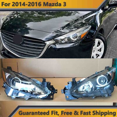 Halogen Headlights for 2014 2015 2016 Mazda 3 Sedan