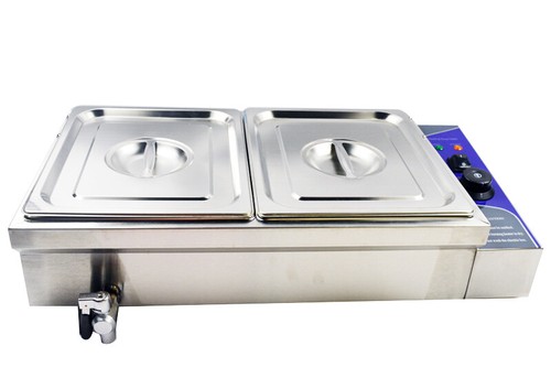 Scaldavivande Buffet Commerciale 110V 2 Pentole Bain-Marie Buffet Vapore Tavolo 1,5kw - Foto 3 di 6