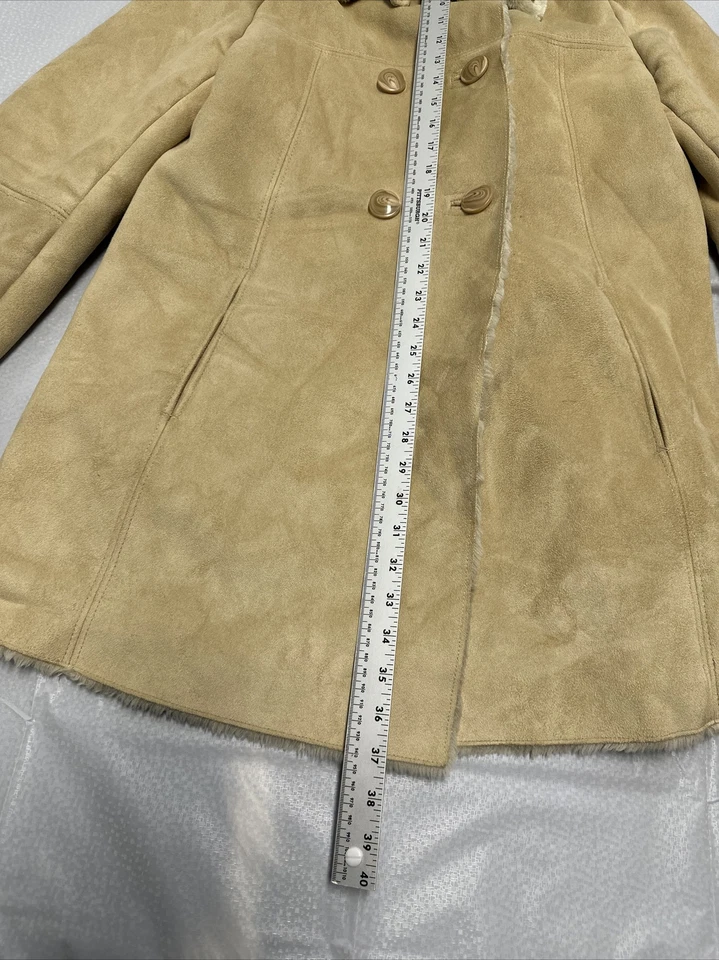 Abrigo ranchero sherpa vintage de gamuza sintética de cuero St. John's Bay ~ talla mediana Foto 2 de 4