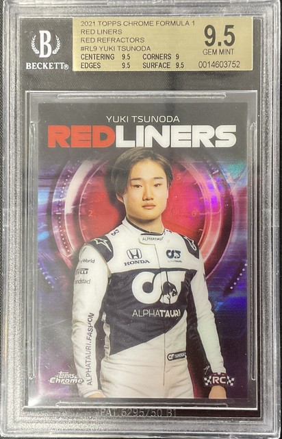 Yuki Tsunoda 2021 Topps Chrome Formula 1 Red Refractor
