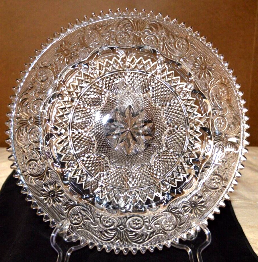12" 12 Egg, Round Egg & Relish Tray Sandwich Clear (Stem 41) by DUNCAN & MILLER