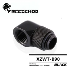 90° Angled 90 Degree G1/4 Rotary Fitting Male to Female for Water Cooling Black