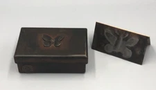 Jan Barboglio Giving Trinket Box Butterfly Hand Forged Iron Metal Signed