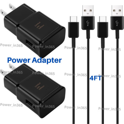 Fast Charger Power Adapter Cube USB Type-C Cable For Samsung Galaxy Note S8 9 10