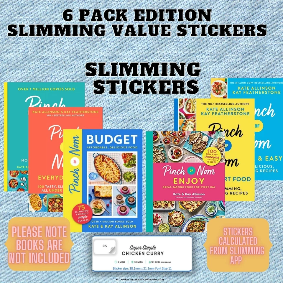 PINCH OF NOM STICKERS 💚🧡💙💛💖🆕NEW PINCH of NOM 6pk COMPLETE SET of Slimming value STICKERS