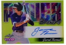 COLORADO ROCKIES JARED THOMAS RC 2024 LEAF VIVID AUTO SP #'D 1/10