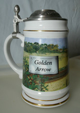 Davonport Porcelain Tankard The Golden Arrow Train Limited Ed #78 Pewter Lid