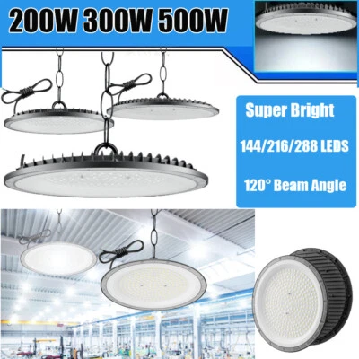 UOCOMDER 200W 300W 500W UFO LED High Bay Light Industrial Warehouse Factory Workshop Lamp