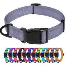 Reflective Nylon Dog Collars Adjustable Classic Pet Collar with Quick Release...