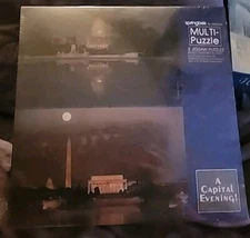 Vintage80s Springbok Two Puzzles A Capital Evening! 350+pcs Each 2 Separate Bags