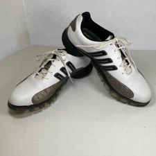 Adidas Adiprene Powerband Chassis White leather plus gray/black Golf Shoe Sz.10