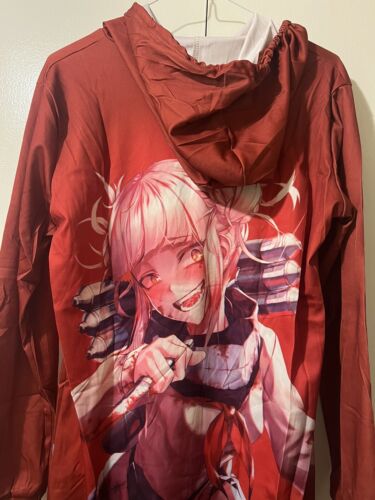 Anime My Hero Academia MHA Himiko Toga Dark Red Long Sleeve Hoodie Size Small - Picture 3 of 3
