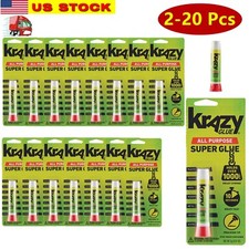 2-20 Pcs of Krazy Glue All Purpose, Crazy Glue, Super Glue, .07oz 2g Each Tube