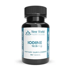Iodine 12.5mg Supplement 90 Tablets - Fast Absorption Formula Thyroid Support