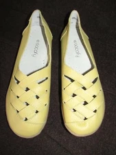 Socofy Green Flats Loafer  Leather Waven Shoes Women's US 9.5M (41)