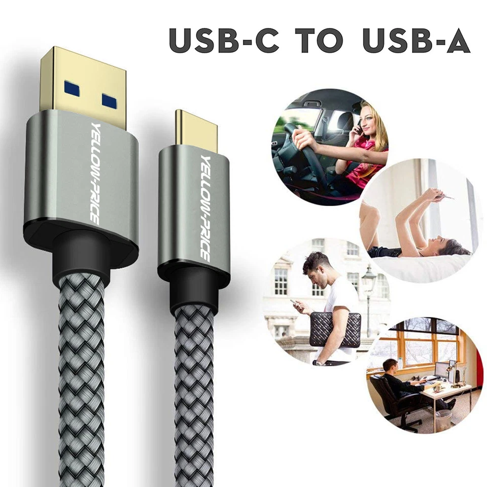 15cm 1m 2m Braided Type C to USB Type A 3.1 short 3A USB-C Male Data Cable S22+ - Image 2 of 4