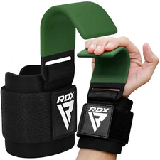 RDX Weight Lifting Hooks Straps Pair, Non-Slip Rubber Coated Grip, Powerlifting