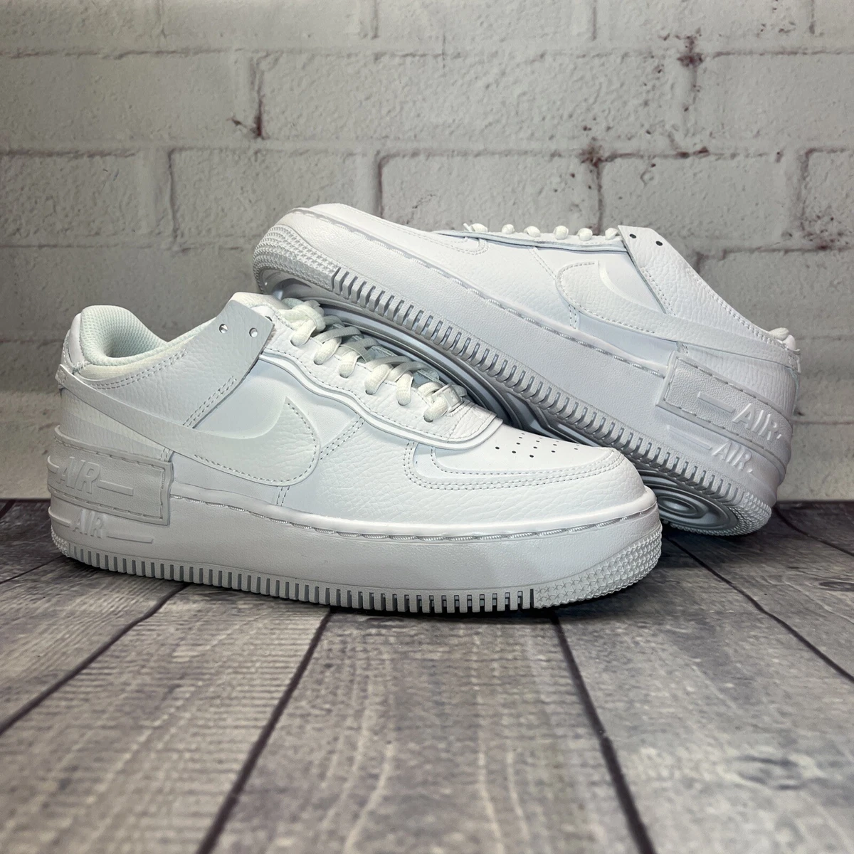 Nike - air force 1 shadow se leather sneakers - top white