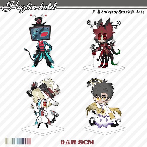 8CM Hazbin Hotel Vox Lucifer Acrylic Stand Figure Desktop Display Anime Toy