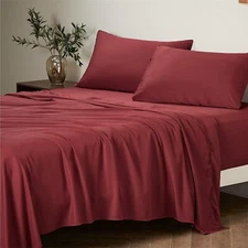 !! FLASH SALE !! QUEEN SIZE SHEET SET - SOLID BURGUNDY - STOCKS LIMITED HURRY UP
