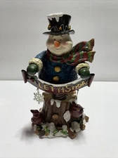 Bobble Top 8.5" Snowman Christmas Winter Holiday Decoration Let it Snow Gift