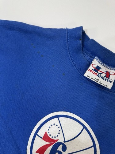Vintage 1996 Philadelphia 76ers Sixers Logo Athletic Crewneck Sweatshirt 90s XL - Picture 7 of 15