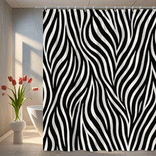 Stylish Black and White Zebra Print Shower Curtain for Modern Bathrooms