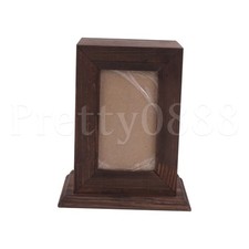 Black-brown Wood Pet Urn Wooden Decorative Urn for Dog Cat Length 140mm