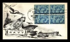 US COVER WORLD WAR II NAVY FDC SCOTT 935 BLOCK OF 4 ALL OVER LOWRY UNSEALED