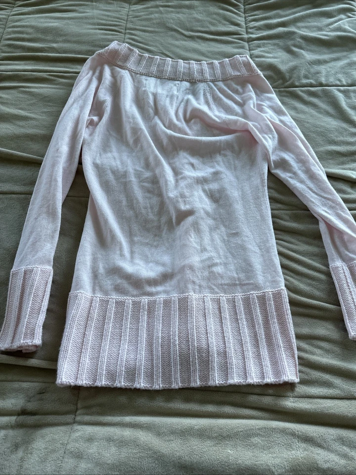 Suéter Vintage Limitado Too Rosa Cuello en V con Ribete Acanalado y Mangas Largas, 12 Foto 4 de 4