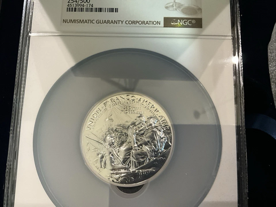 2016 MS 70 Monnaie De Paris 自由女神像 5 盎司银质奖章盒 NGC — 第 3/4 张图片