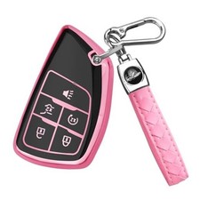 QBUC for Chevy Key Fob Cover,Soft Key Shell Case with Keychain 5 Buttons B:pink