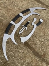 Star Trek Klingon Steel Bat?leth, Mek?leth & Daqtagh Set with leather sheath