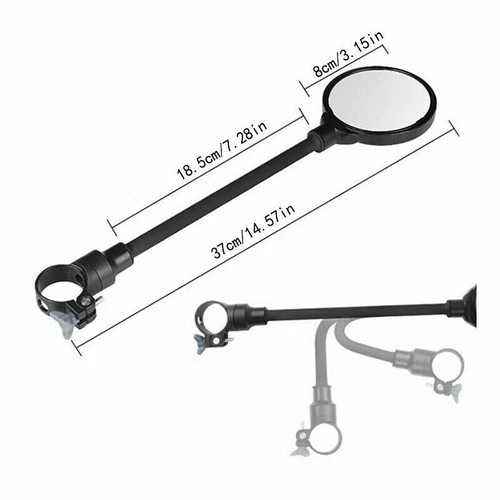 UK MTB Bike Flexible Rearview Mirror Bicycle Handlebar Convex Rear View Mirror - Image 2 of 4