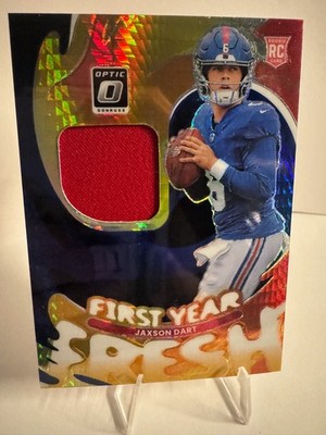 2025 Donruss Optic - First Year Fresh Jaxson Dart #FYFBH-JDA Blue Hyper Prizm