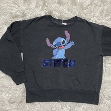 Disney Stitch Womens Sweatshirt Color Gray With Sequins Size XL