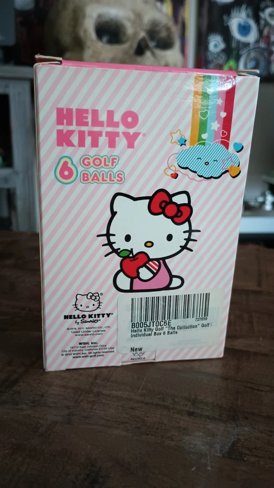 Paquete de 6 pelotas de golf Hello Kitty Sanrio rosa pálido nuevas en paquete Foto 3 de 4