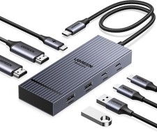 UGREEN 7 in 1 Docking Station Dual Monitor, USB C Hub Dual 4K 60Hz HDMI Display,