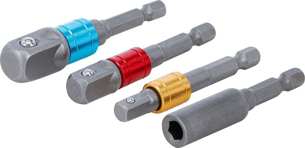 BGS-20814 Adapter-Satz FüR Bohrmaschinen Farbig Antrieb AußEnsechskant 6,3 Mm (1-image