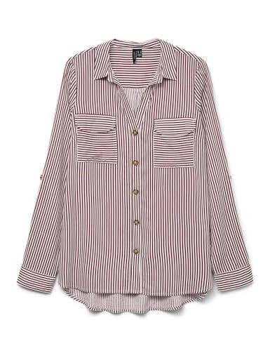 Vero Moda Damen Vmbumpy L/S Shirt New WVN Ga Noos, Karanda Red, Large-image